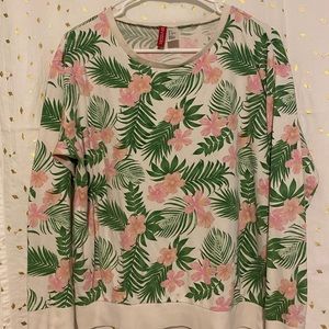 Tropical print long sleeve top
